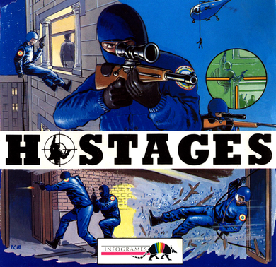 Hostages box art for Commodore 64
